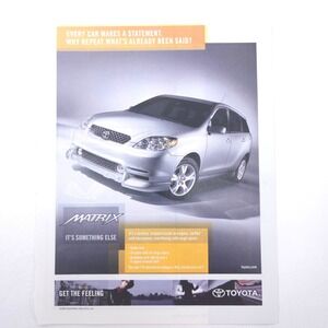 Toyota Matrix Hatchback Print Ad Vintage Y2K Automotive Tuner 90s Advertising